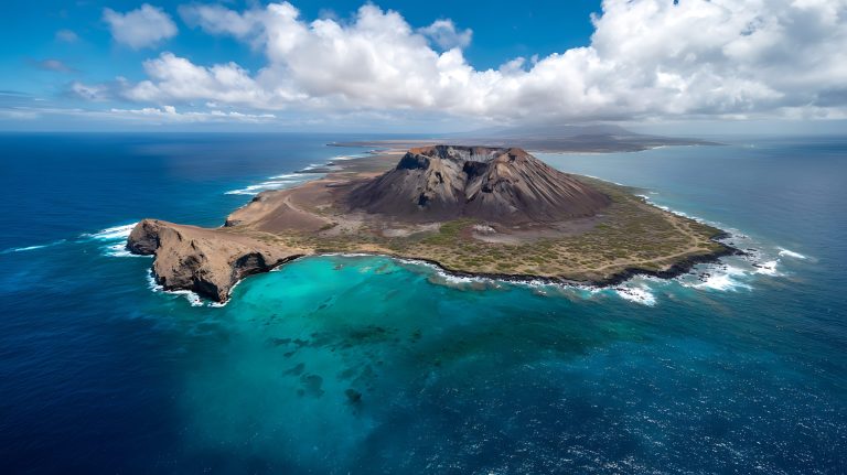 Aerial view of a Canary Islands island, an ideal destination for sports camps and training camps year-round
