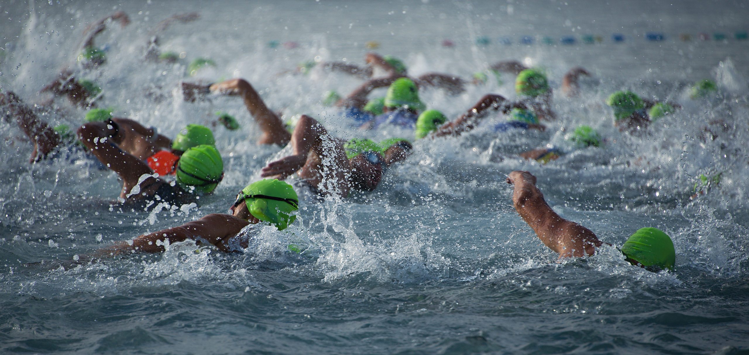Triathlètes en natation en eau libre lors d’un stage de triathlon SPORT'N GO